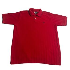 Chaps Shirt Men XL Red Polo Embroidered Logo Casual Solid Collared Lightweight